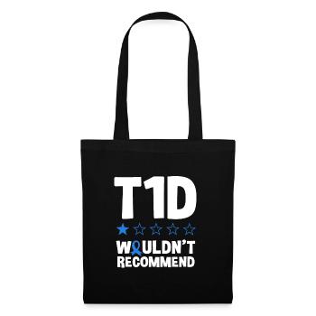 Humour drôle de diabète de type 1 - Sac en tissu - noir - Devant