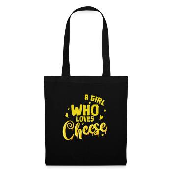 Käse Une fille qui aime le fromage - Sac en tissu - noir - Devant