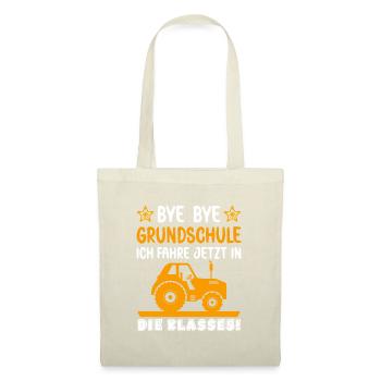 Bye Bye Grundschule ich fahre jetzt in Klasse 5 - Stoffbeutel - Natur - Vorne