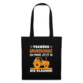 Und Tschüss Grundschule ich fahre in die Klasse 5 - Stoffbeutel - Schwarz - Vorne