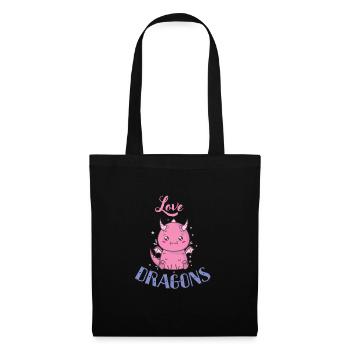 Dragons d’amour Dragon mythique - Sac en tissu - noir - Devant
