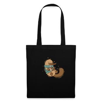 Platypus in winter with coffee - Tote Bag - black - Front
