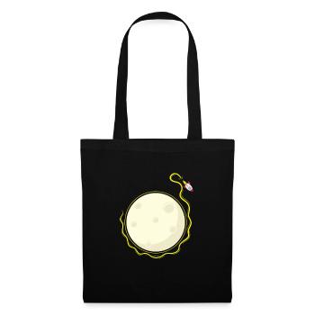 Une fusée tourne autour de la lune - Sac en tissu - noir - Devant