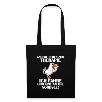Nordsee Spruch Möwe - Stoffbeutel - Schwarz - Vorne