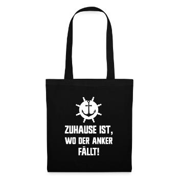 Zu Hause ist wo der Anker fällt - Stoffbeutel - Schwarz - Vorne