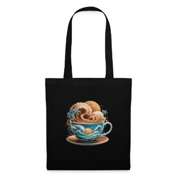 Tropical Beach Waves Kaffeetasse für eine - Stoffbeutel - Schwarz - Vorne