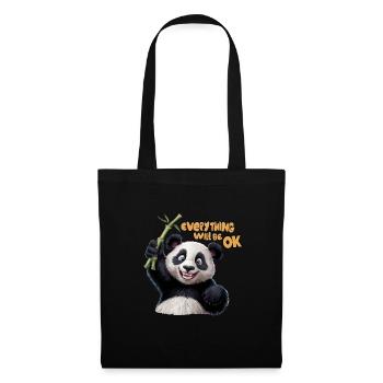 Motivierendes Panda Alles wird gut für einen - Stoffbeutel - Schwarz - Vorne