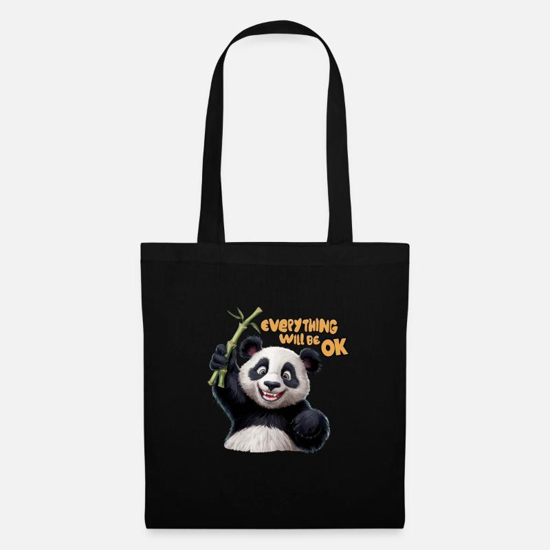 Motivierendes Panda Alles wird gut für einen - Stoffbeutel - Schwarz