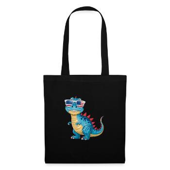 Dinosaurier-Sonnenbrille amerikanischer Flagge - Stoffbeutel - Schwarz - Vorne