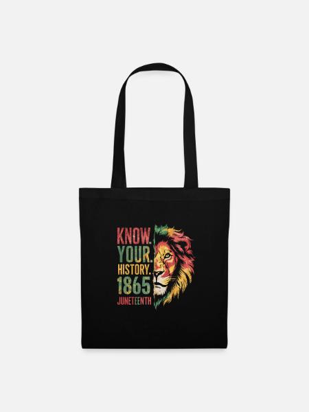 Know Your History 1865 Juneteenth für Männer und - Stoffbeutel - Schwarz