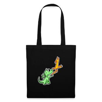1 an - Inscription à l’école - Motif Dragon - Numéro 1 - Sac en tissu - noir - Devant