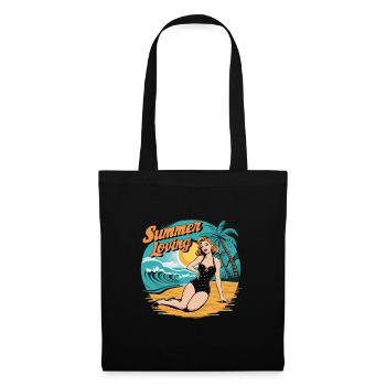 Ambiance rétro d’amour de la plage pour un - Sac en tissu - noir - Devant