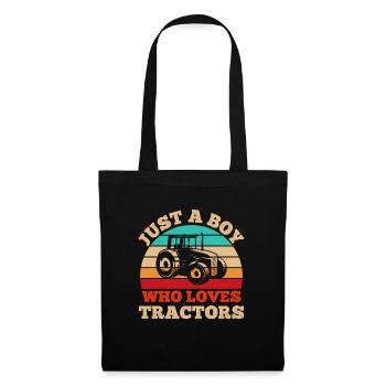 Just a Boy Who Loves Tractors funny Tractor Saying - Tote Bag - black - Front