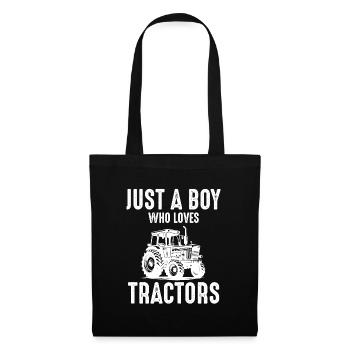 Just a Boy Who Loves Tractors funny Tractor Saying - Tote Bag - black - Front