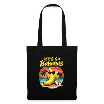 Fun Tropical Beach Scene Let's Go Bahanas - Stoffbeutel - Schwarz - Vorne