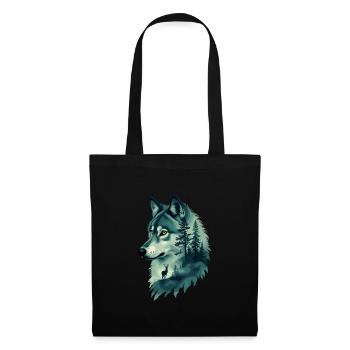 Majestic Wolf and Deer Nature Art - Tote Bag - black - Front
