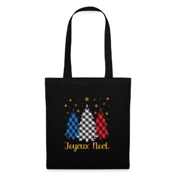 Joyeux Noël French Flag Color Merry Christmas Tree - Tote Bag - black - Front