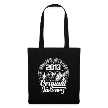 janvier 2013 Original 11 Ans Cadeau Anniversaire - Sac en tissu - noir - Devant