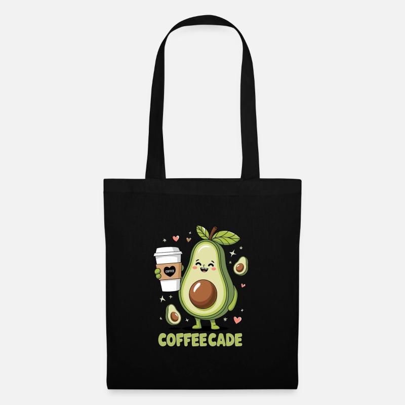 Cute Avocado Holding Coffee - Stoffbeutel - Schwarz