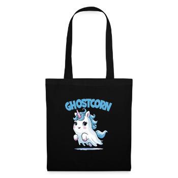 Ghostcorn Lustiges Einhorn Geist Halloween Humor - Stoffbeutel - Schwarz - Vorne