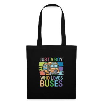 Just a Boy Who Loves Buses for Bus Lovers für - Stoffbeutel - Schwarz - Vorne
