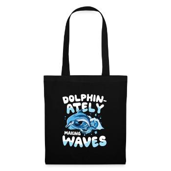 Dolphin-ately Making Waves - Stoffbeutel - Schwarz - Vorne