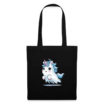 Ghost Unicorn Einhorn Geist Halloween Humor - Stoffbeutel - Schwarz - Vorne