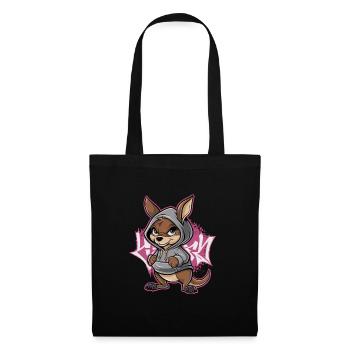 Kangourou Street Art Graffiti Style urbain avec sweat à capuche - Sac en tissu - noir - Devant