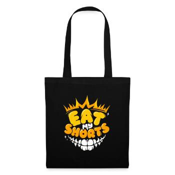 Eat my shorts funny short Video with Teeth mouth - Stoffbeutel - Schwarz - Vorne