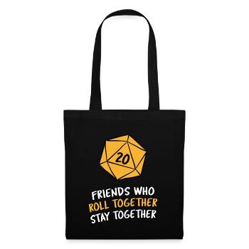 Gamer Beste Freunde Rollenspiel RPG D20 Geschenk - Stoffbeutel - Schwarz - Vorne