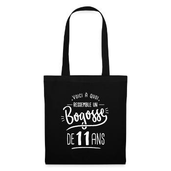 bogosse 11 ans cadeau humour 11e anniversaire - Sac en tissu - noir - Devant
