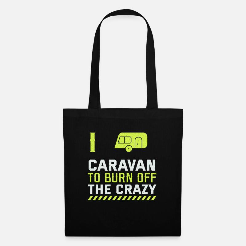 I'm in the caravan to avoid the crazy - Tote Bag - black