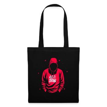 Anti-Social Red Hoodie Graffiti Tag with Drips - Stoffbeutel - Schwarz - Vorne