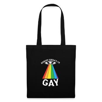 Nobody knows Im gay - gay lesbian - Tote Bag - black - Front