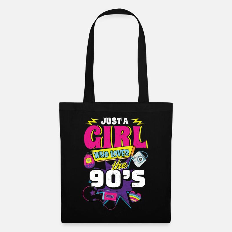 90er Jahre - Stoffbeutel - Schwarz