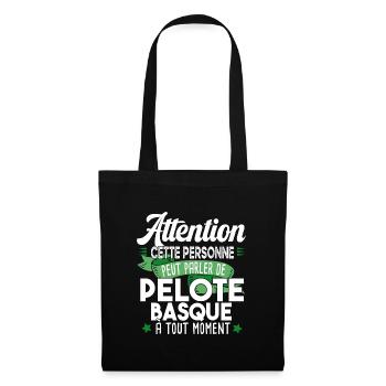 Pelote Basque Balle Sport Humour Athlète Joueur - Sac en tissu - noir - Devant
