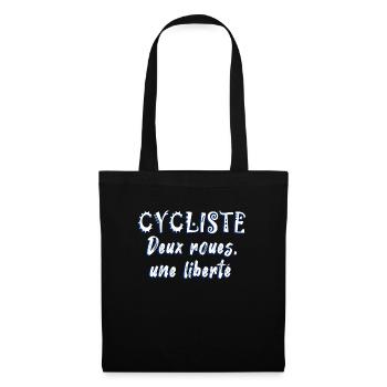 vélo cycliste deux roues une liberté - Sac en tissu - noir - Devant