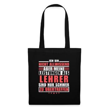 Unsurpassed performance as a teacher - Tote Bag - black - Front