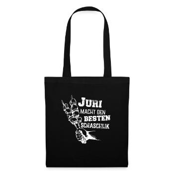 Juri macht den besten Schaschlik Grill Geschenk - Stoffbeutel - Schwarz - Vorne