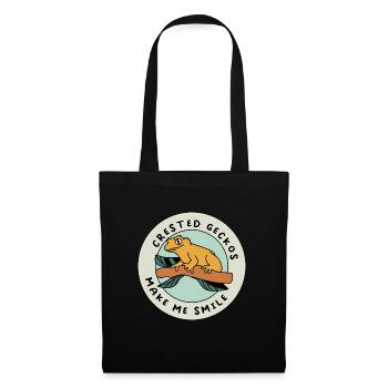 Crested Geckos Make Me Smile Cute Lizard Animal - Tote Bag - black - Front