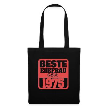 Beste Ehefrau 1975 - Stoffbeutel - Schwarz - Vorne