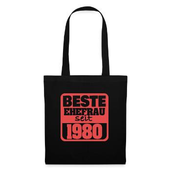 Verliebt 1980 - Stoffbeutel - Schwarz - Vorne