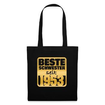 Geburt 1953 - Stoffbeutel - Schwarz - Vorne