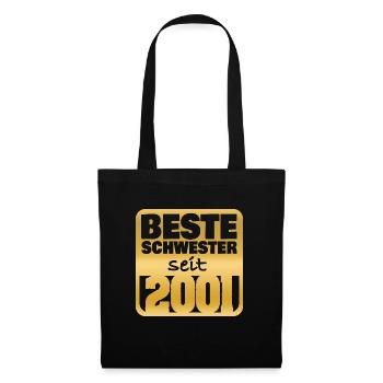 Schwester 2001 - Stoffbeutel - Schwarz - Vorne