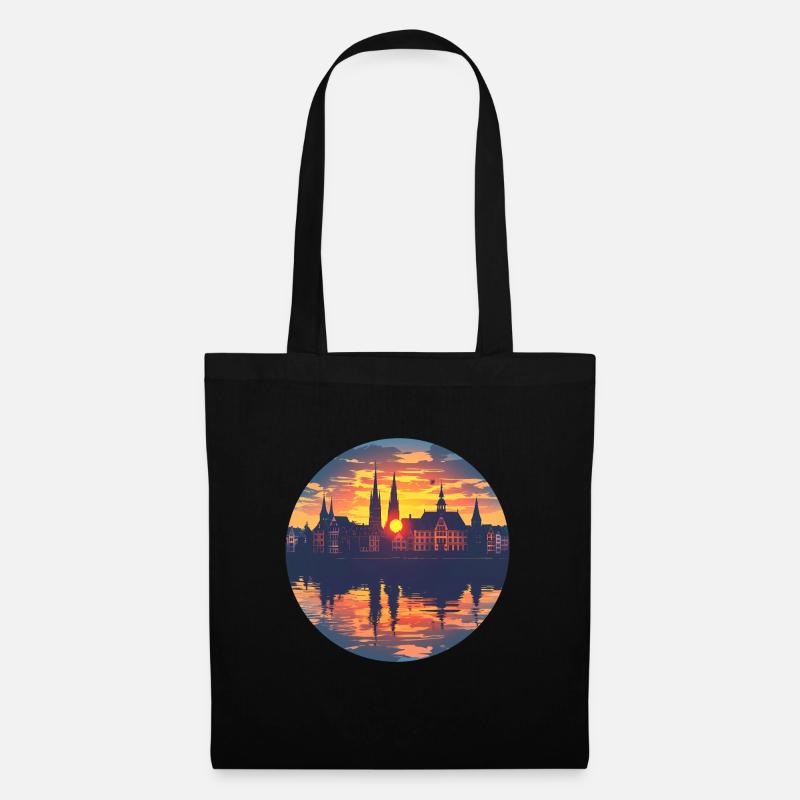 Freiburg Skyline - Stoffbeutel - Schwarz