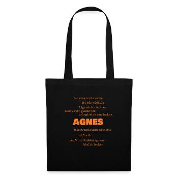 Sprüche Agnes - Stoffbeutel - Schwarz - Vorne