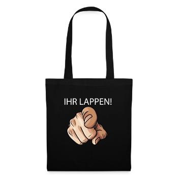 Ihr Lappen Lustig Zeigefinger Hand - Stoffbeutel - Schwarz - Vorne