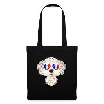 Bichon Frise France Sunglasses I French Flag - Stoffbeutel - Schwarz - Vorne