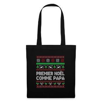 Premier Noël Comme Papa - Sac en tissu - noir - Devant