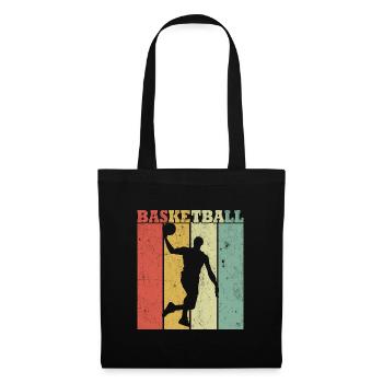 Retro-Basketballspieler - Stoffbeutel - Schwarz - Vorne